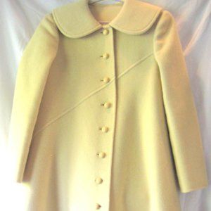 Vintage 1971 CHRISTIAN DIOR,  A-Line Couture Ivory Wool Coat, Sz 8